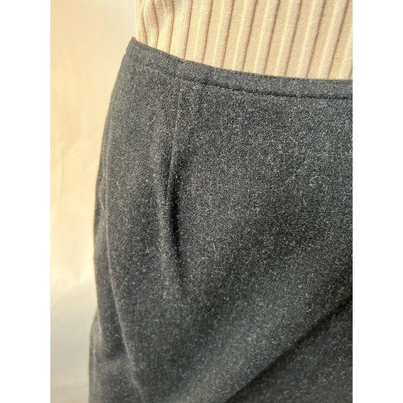 Nine & Co Womens Wrap Skirt Black Gray Chevron Long Maxi Fringe Wool Blend 10 - Picture 5 of 12